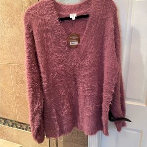 Sundance Mauve V-Neck Sweater